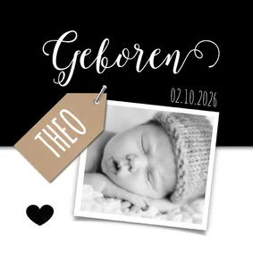 Danksagung zur Geburt Foto mit Anhängeraufdruck