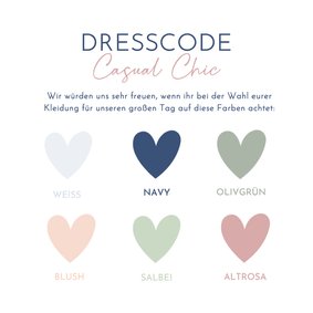 Dresscode Hochzeitskarte Kleiderordnung Farben