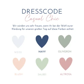 Dresscode Hochzeitskarte Kleiderordnung Farben
