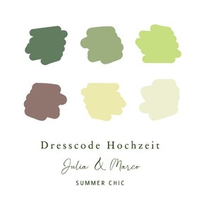 Dresscodekarte Summer Chic Sommerhochzeit Farbwahl
