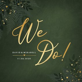 Dunkelgrün Hochzeitseinladung Botanisch Goldkleckse