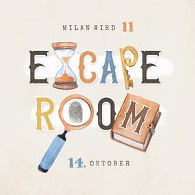 Einladung 11. Kindergeburtstag Escape Room