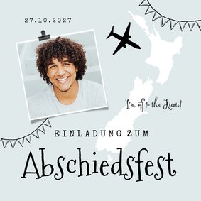 Einladung Abschiedsfest Auswandern Neuseeland