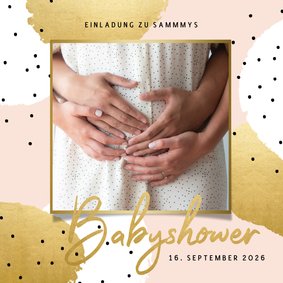 Einladung Babyshower Foto - Hintergrundfarbe anpassbar