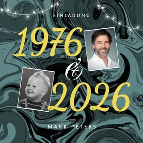 Einladung Farbeffekte 50. Geburtstag mit Fotos