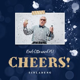 Einladung Geburtstag Cheers mit Foto 