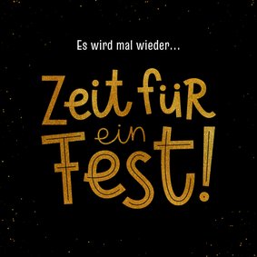 Einladung Geburtstag Lettering 'Zeit für ein Fest'