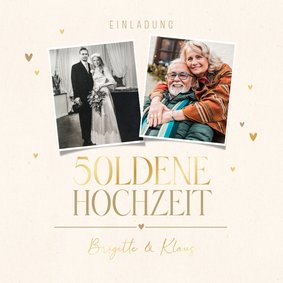 Einladung Goldene Hochzeit Foto früher Foto heute