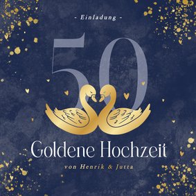 Einladung Goldene Hochzeit Zwei Schwäne