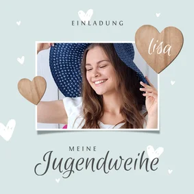 Einladung Jugendweihe Foto & Herzen
