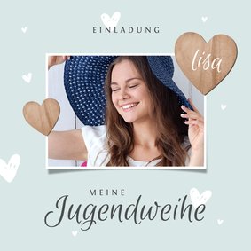 Einladung Jugendweihe Foto & Herzen