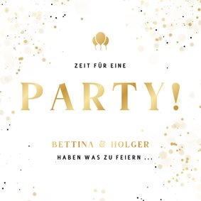 Einladung Party in Gold