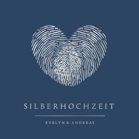 Einladung Silberhochzeit Fingerabdrücke