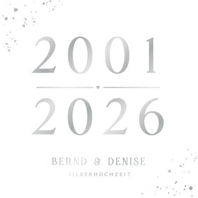 Einladung Silberhochzeit Jahreszahlen Silber