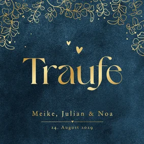 Einladung Traufe Goldblätter & Herzen