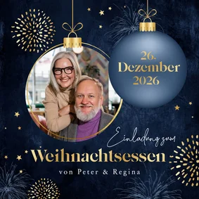 Einladung Weihnachtsessen Weihnachtskugeln