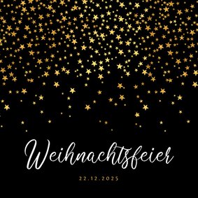 Einladung Weihnachtsfeier goldene Sterne geschäftlich