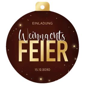 Einladung Weihnachtsfeier Kartenform Weihnachtskugel