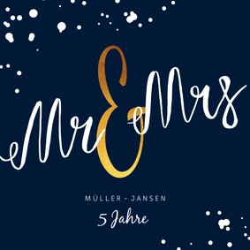 Einladung zum 5. Hochzeitstag Mr. & Mrs.