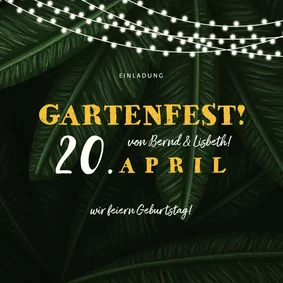 Einladung zum Gartenfest Doppelgeburtstag 