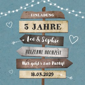 Einladung zum Hochzeitsjubiläum Lichter blau Foto & Schilder