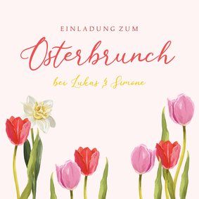 Einladung zum Osterbrunch Tulpen