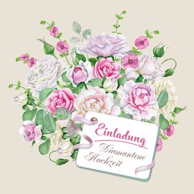 Einladung zur diamantenen Hochzeit Rosenstrauß