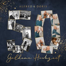 Einladung zur goldenen Hochzeit 50 Fotocollage