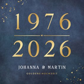 Einladung zur Goldenen Hochzeit Jahreszahlen in Gold