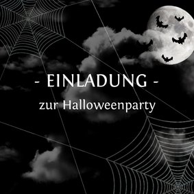 Einladung zur Halloweenparty Black sky