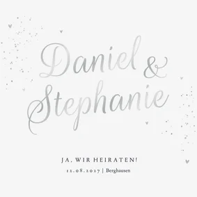 Einladung zur Hochzeit Silberschrift