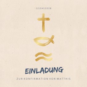 Einladung zur Konfirmation Symbole Foto innen