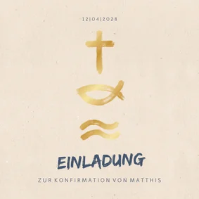 Einladung zur Konfirmation Symbole Foto innen