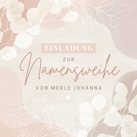 Einladung zur Namensweihe botanisch hellrosa