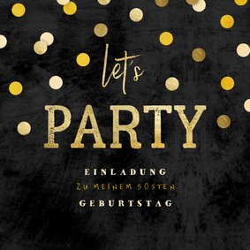 Einladung zur Party Goldene Konfetti