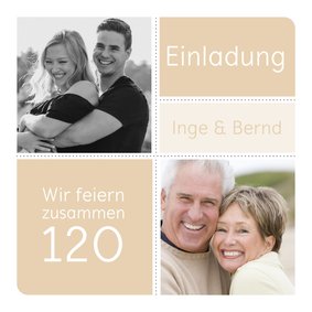 Einladung Zusammen Geburtstag beige