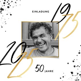 Einladungskarte 50. Geburtstag 1975-2025 mit Foto