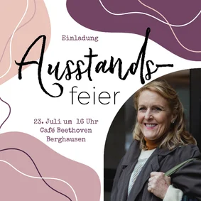 Einladungskarte Ausstandsfeier Foto abstrakt Lila