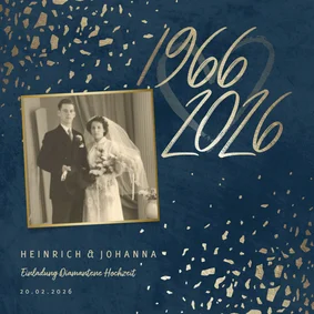 Einladungskarte Diamantene Hochzeit 1966-2026