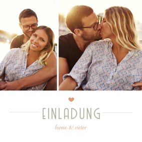 Einladungskarte Fotocollage Hochzeit moderne Klassik