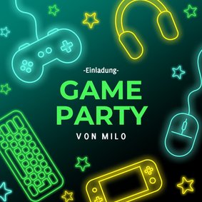 Einladungskarte Gamer Geburtstag Gaming Party
