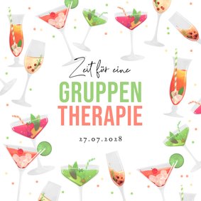 Einladungskarte 'Gruppentherapie'