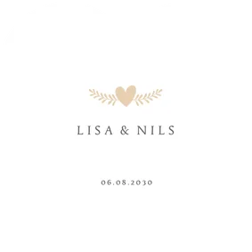 Einladungskarte Herzform schlicht weiß mit Herz