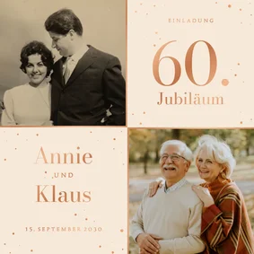 Einladungskarte Hochzeitsjubiläum 60 Jahre Fotocollage
