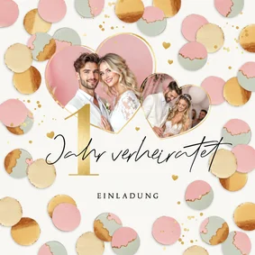 Einladungskarte Jubiläum Hochzeit 1 Jahr Konfetti Foto