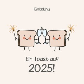 Einladungskarte Neujahrsempfang 'Ein Toast auf 2025'