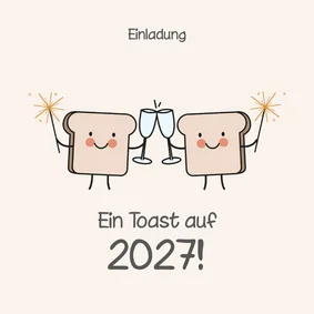 Einladungskarte Neujahrsempfang 'Ein Toast auf 2027'