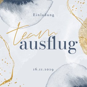 Einladungskarte Teamausflug Goldoptik & Aquarell