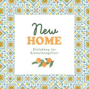 Einladungskarte Umzug Einweihungsfeier Mandarinen