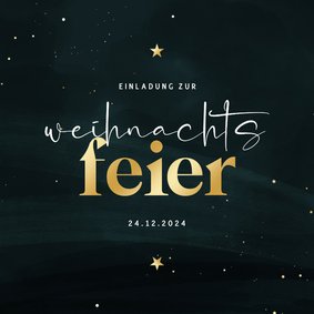 Einladungskarte Weihnachtsfeier Schrift in Goldlook